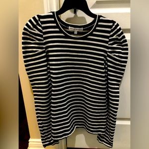 Rebecca Minkoff striped puff sleeve top size small